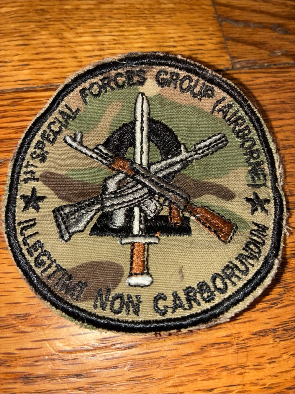 Military Style Camouflage Patch with Weapon Emblem - Picture 3 of 6
